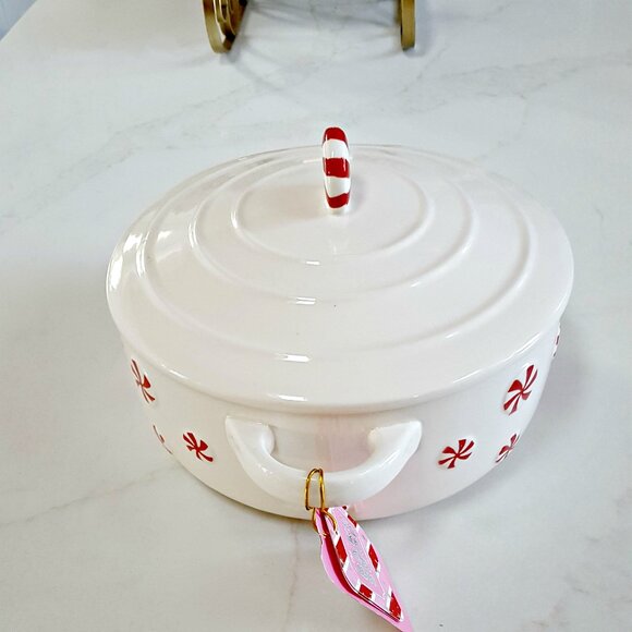 NEW! PEPPERMINT Candy CANE COVERED BAKING DISH - Picture 4 of 5